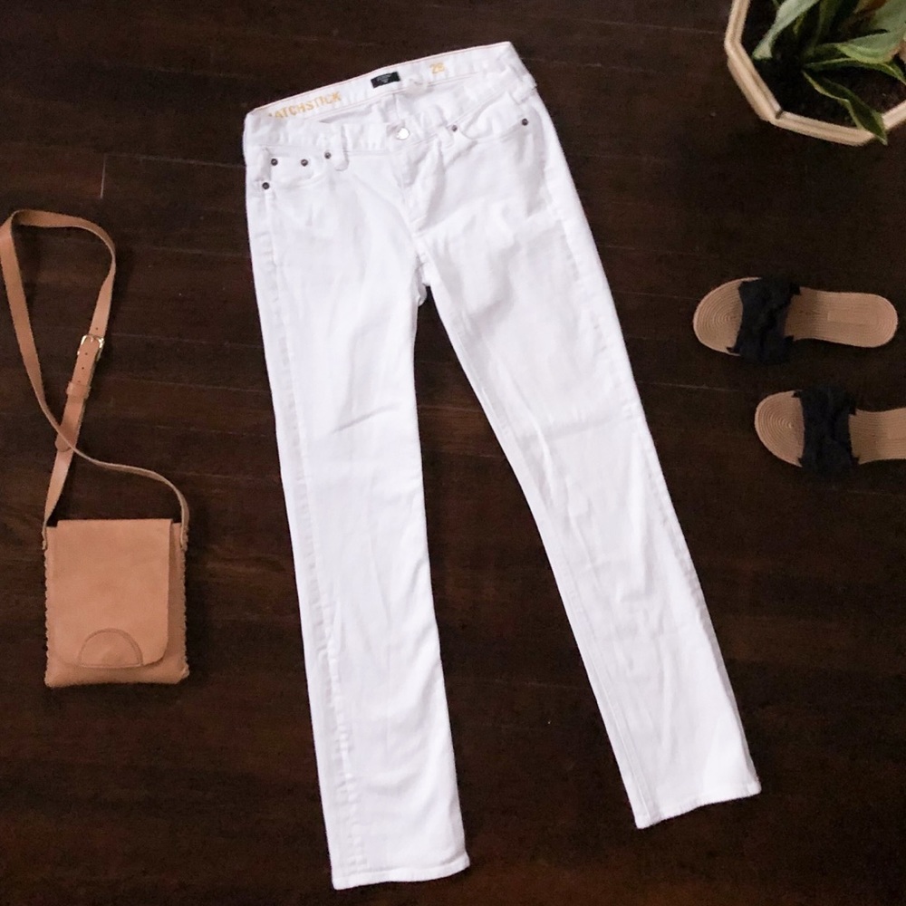 J. Crew MatchStick White Stretch Denim Pants Jeans